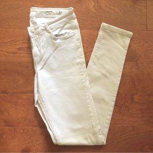 Zara White Cotton Skinny Jeans